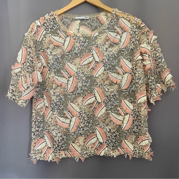 Zara Sheer sequined Top blouse size S - Picture 1 of 3